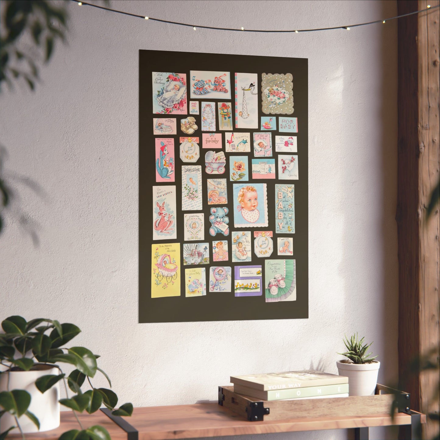 Vintage Baby Greeting Cards Matte Poster