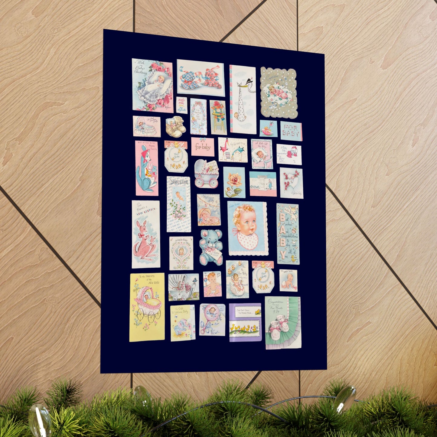 Vintage Baby Greeting Cards Matte Poster