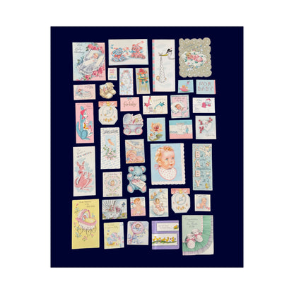 Vintage Baby Greeting Cards Matte Poster