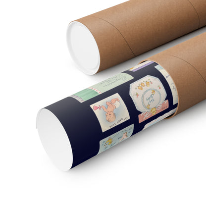 Vintage Baby Greeting Cards Matte Poster