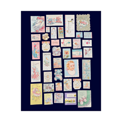 Vintage Baby Greeting Cards Matte Poster